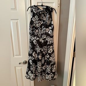 Elegant Black and White Floral Dress